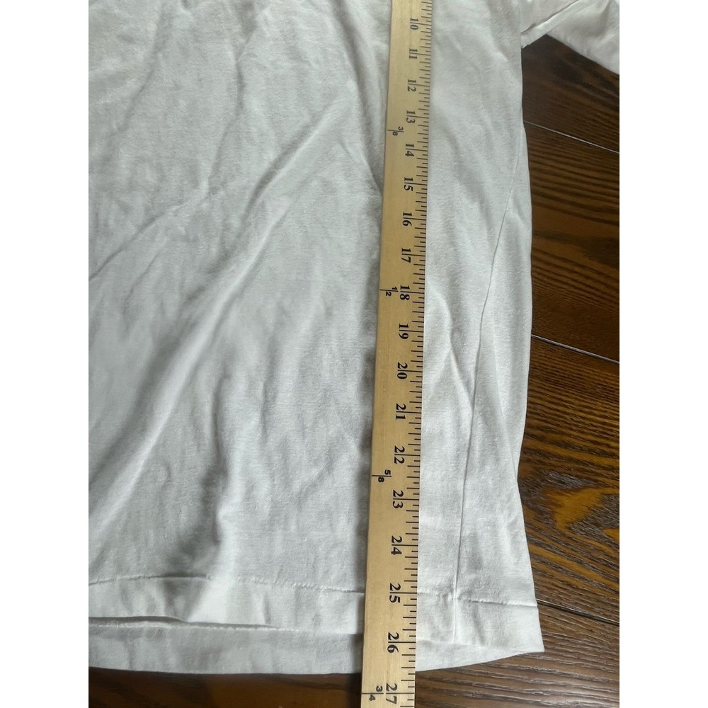 Vintage '70s Perro White Henley T Shirt Medium Blank Tee Made In USA - Picture 6 of 9
